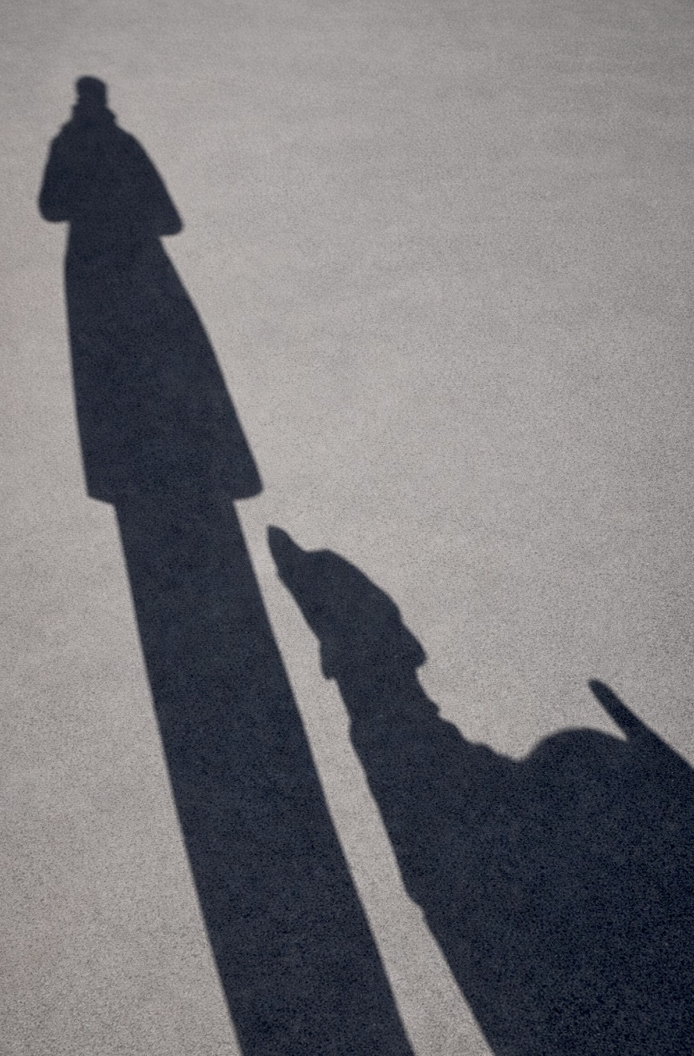 Schatten von Mensch und Hund